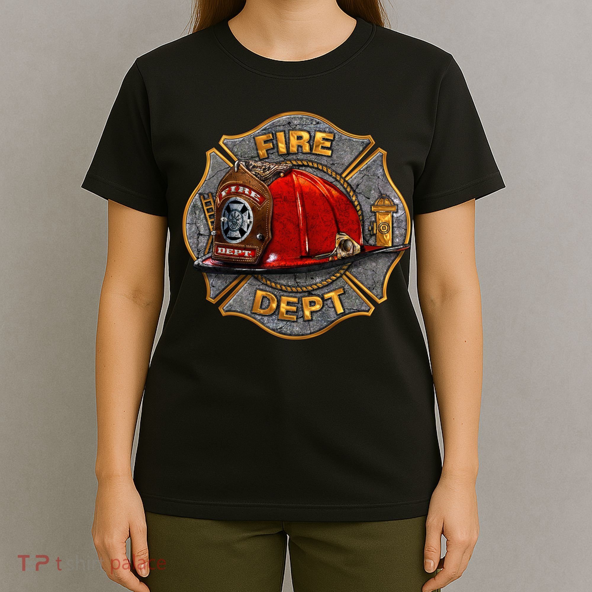 Maltese Fire Dept. Helmet T-Shirt
