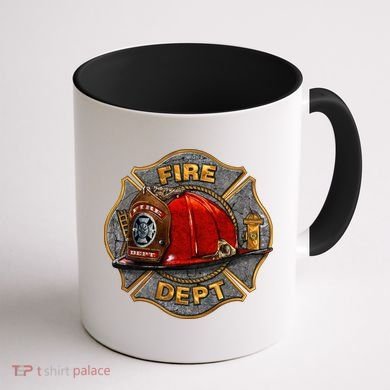 Maltese Fire Dept. Helmet Coffee Mug back