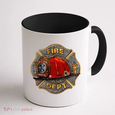 Maltese Fire Dept. Helmet Coffee Mug back