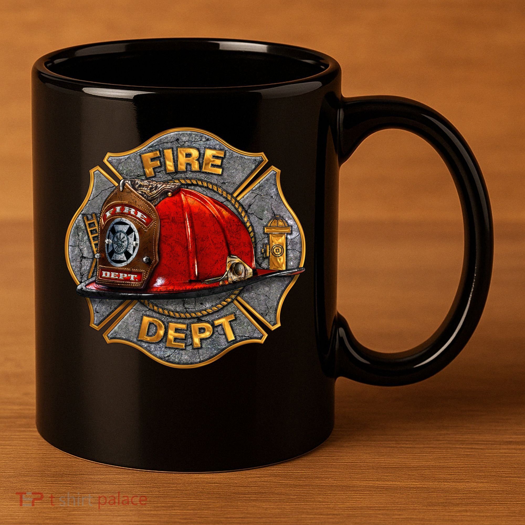 Maltese Fire Dept. Helmet 11oz C Handle Ceramic Mug