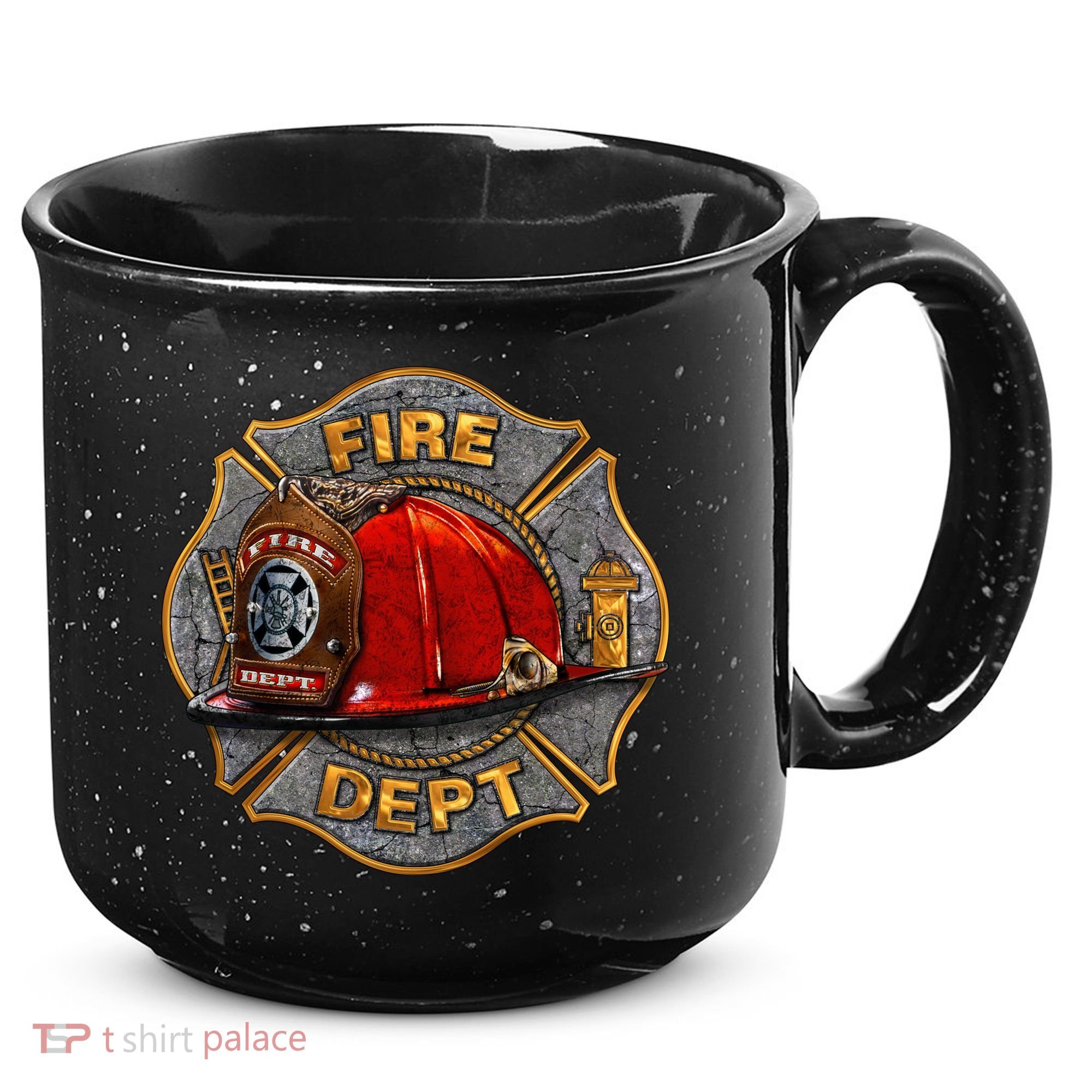 Maltese Fire Dept. Helmet 15oz Campfire Ceramic Mug