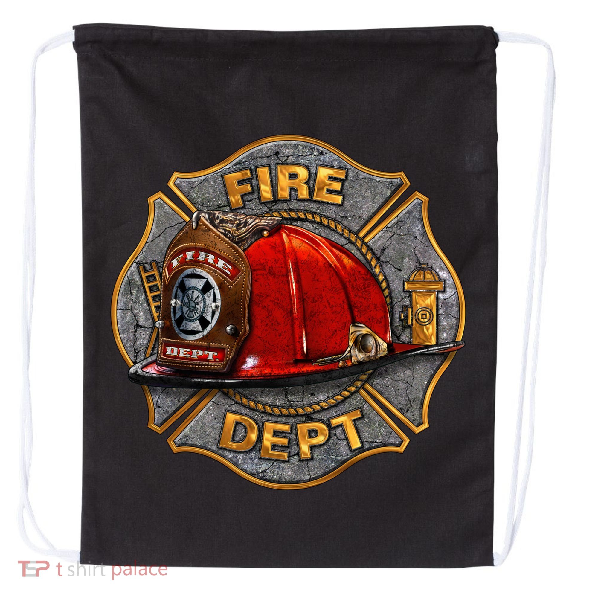 Maltese Fire Dept. Helmet Drawstring Bag