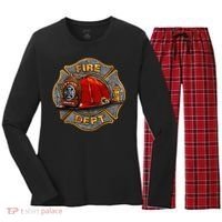 Maltese Fire Dept. Helmet Women's Long Sleeve Flannel Pajama Set  thumb 0