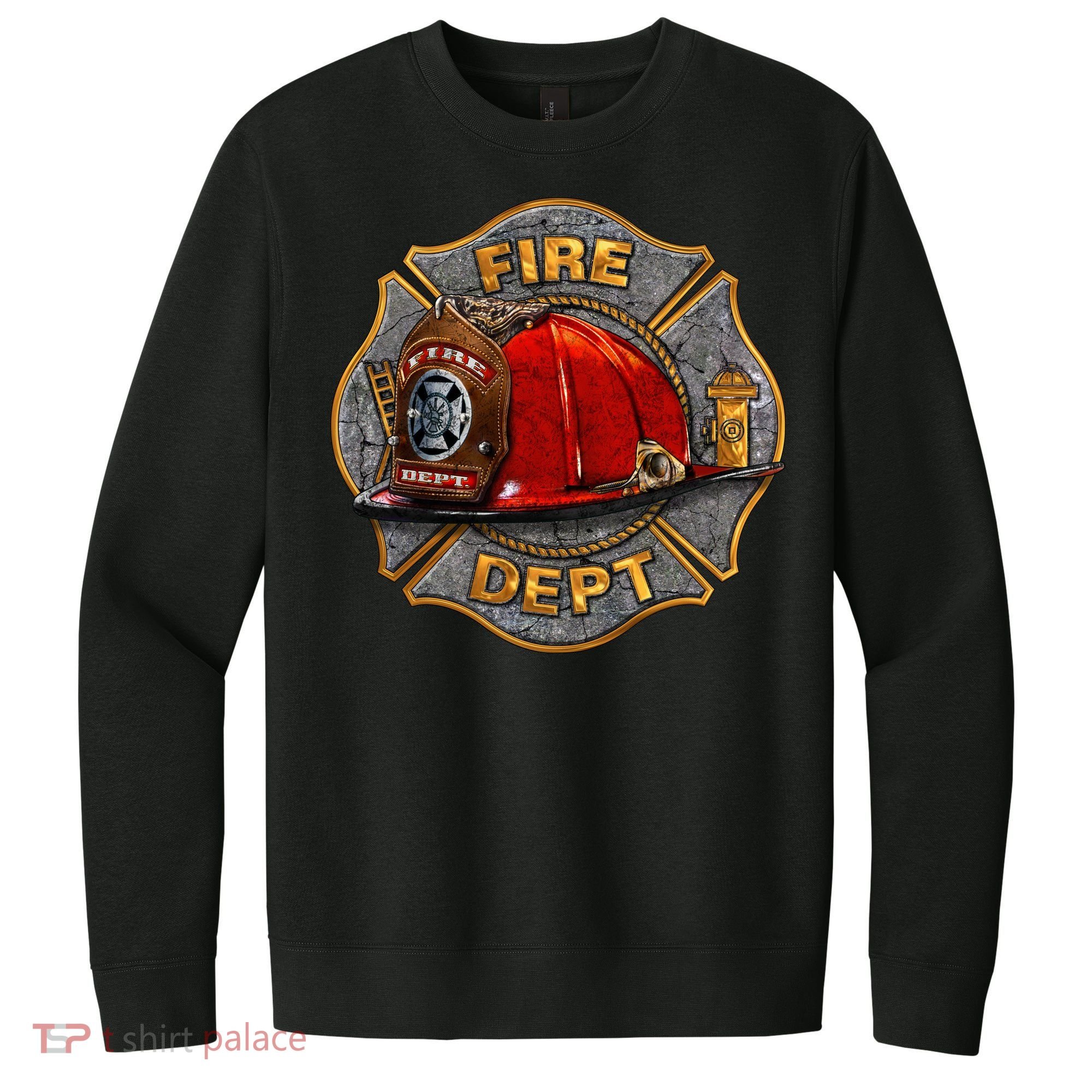 Maltese Fire Dept. Helmet V.I.T. Fleece Crew Sweatshirt