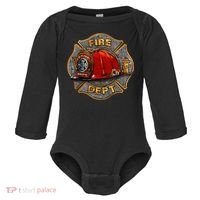 Maltese Fire Dept. Helmet Baby Long Sleeve Bodysuit thumb 0