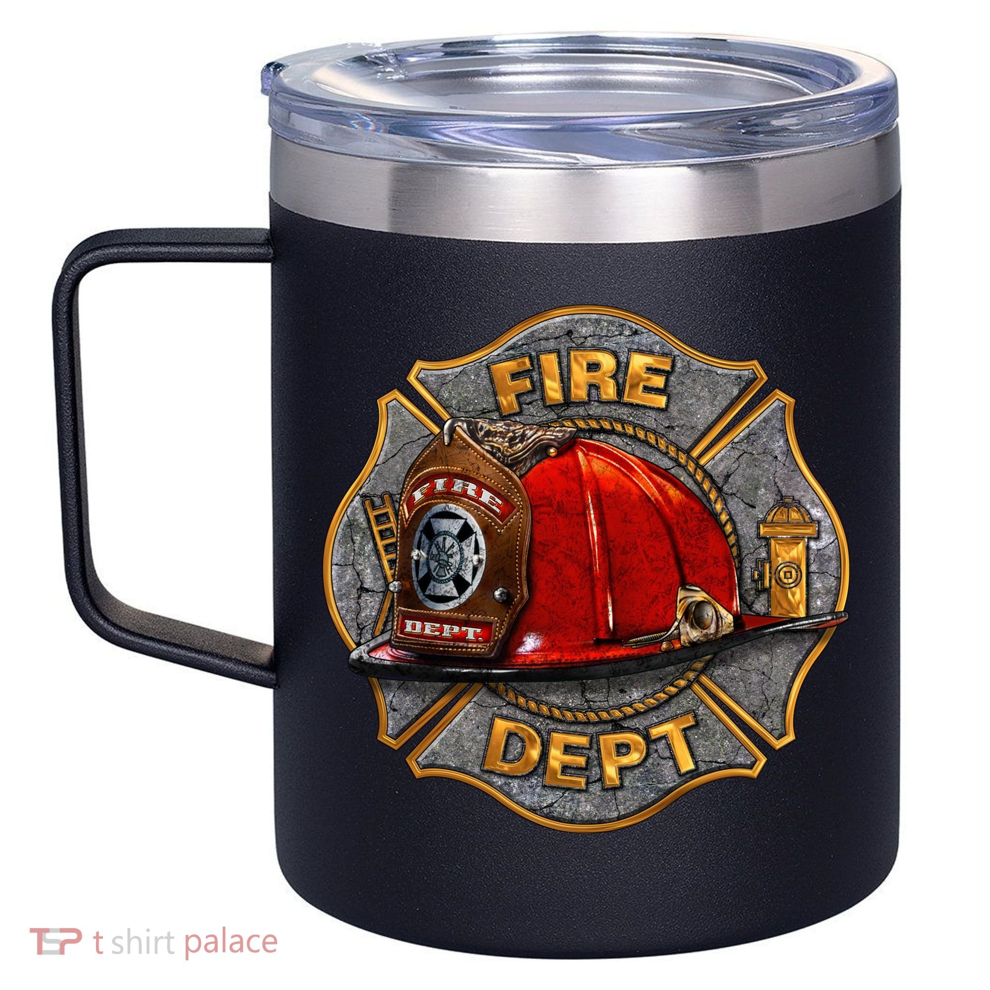 Maltese Fire Dept. Helmet 12oz Stainless Steel Coffee Mug