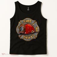 Maltese Fire Dept. Helmet Tank Top thumb 2