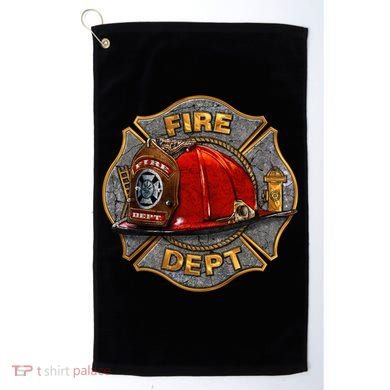 Maltese Fire Dept. Helmet Golf Towel