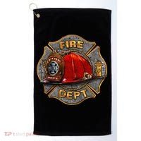 Maltese Fire Dept. Helmet Golf Towel thumb 0