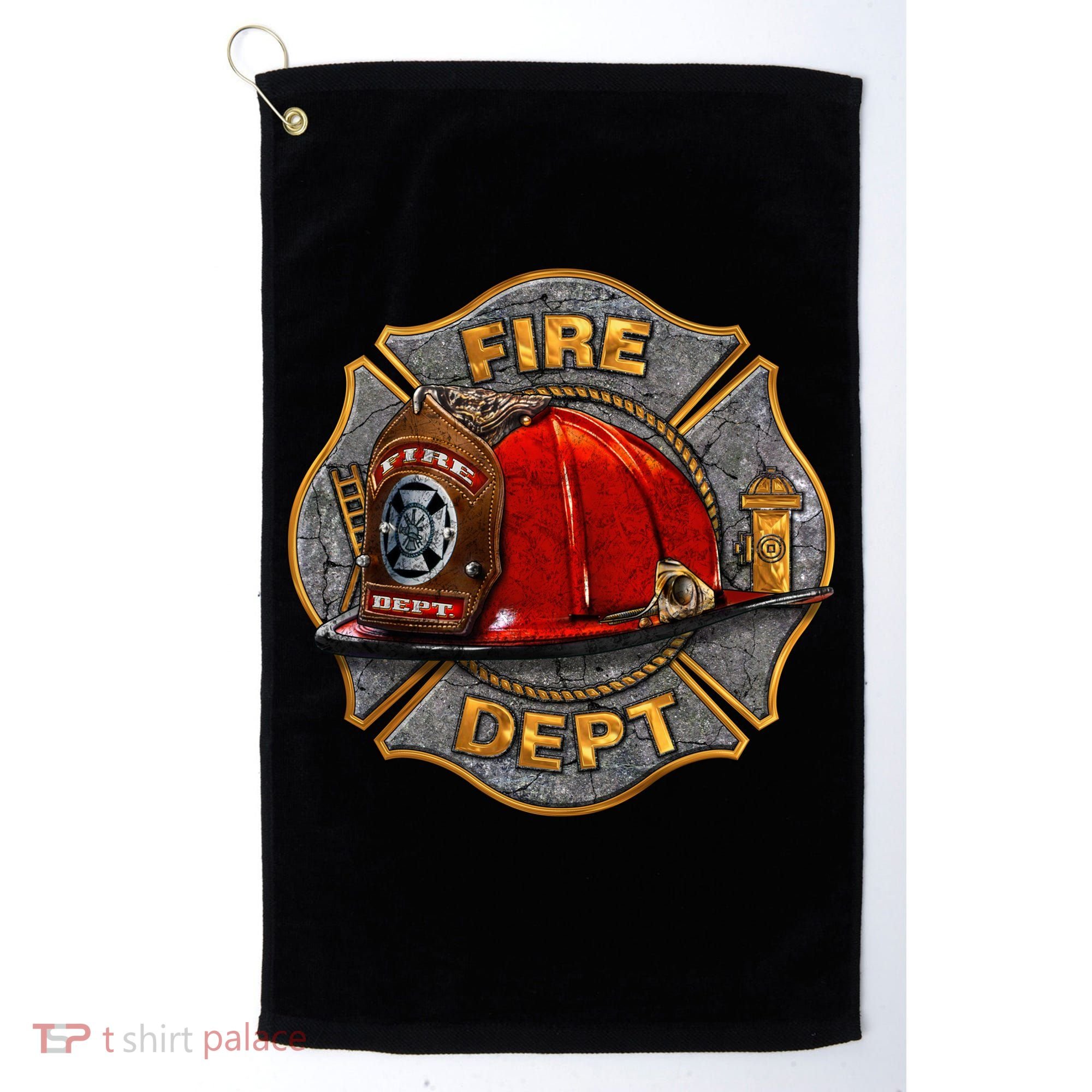 Maltese Fire Dept. Helmet Golf Towel
