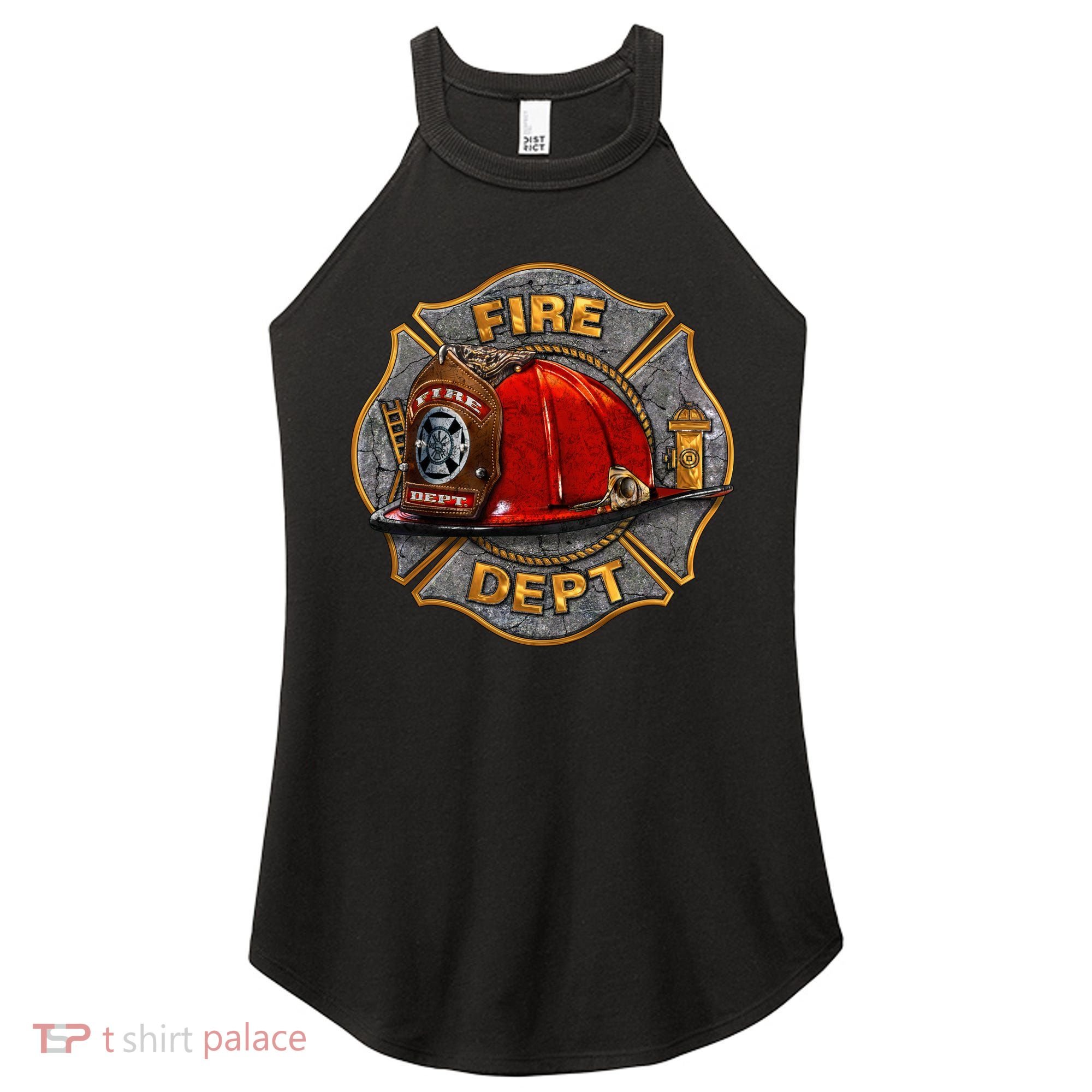 Maltese Fire Dept. Helmet Women's Perfect Tri Rocker Tank