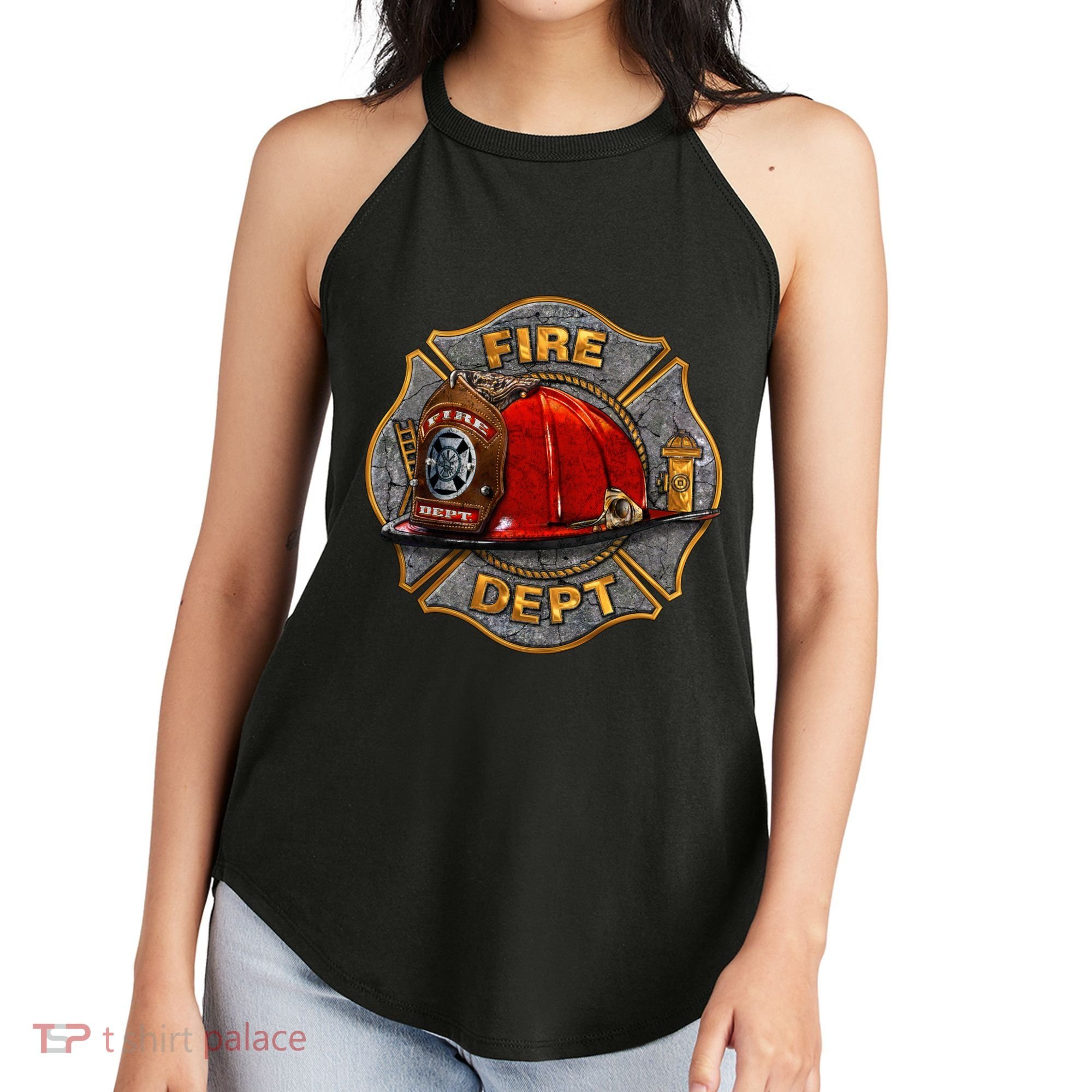 Maltese Fire Dept. Helmet Women's Perfect Tri Rocker Tank