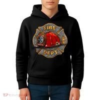 Maltese Fire Dept. Helmet Kids Hoodie thumb 4