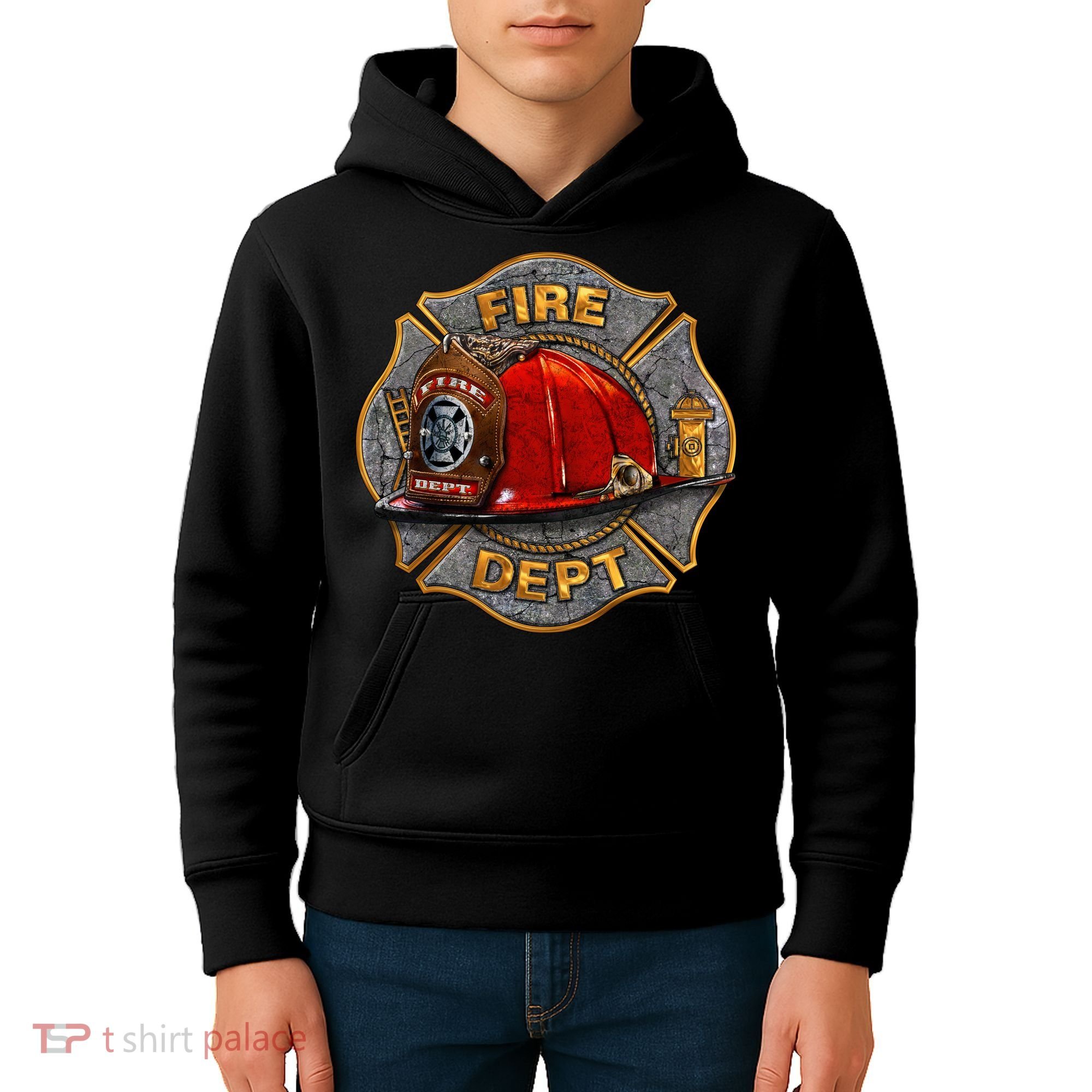 Maltese Fire Dept. Helmet Kids Hoodie