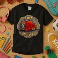 Maltese Fire Dept. Helmet Kids T-Shirt thumb 3