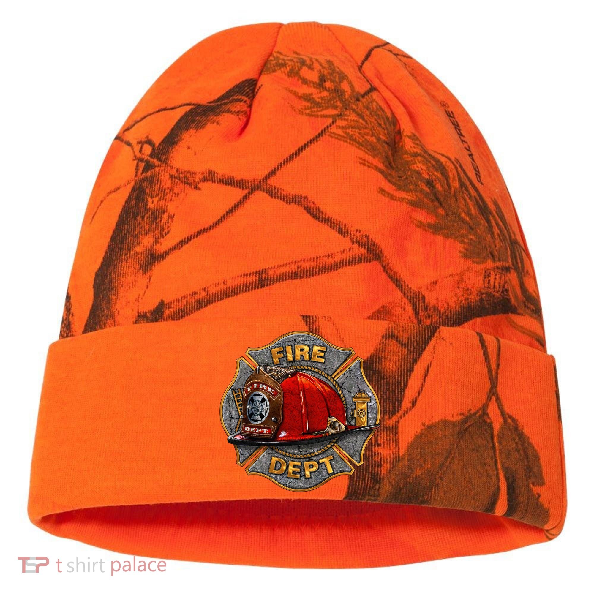 Maltese Fire Dept. Helmet Kati Licensed 12" Camo Cuffed Beanie