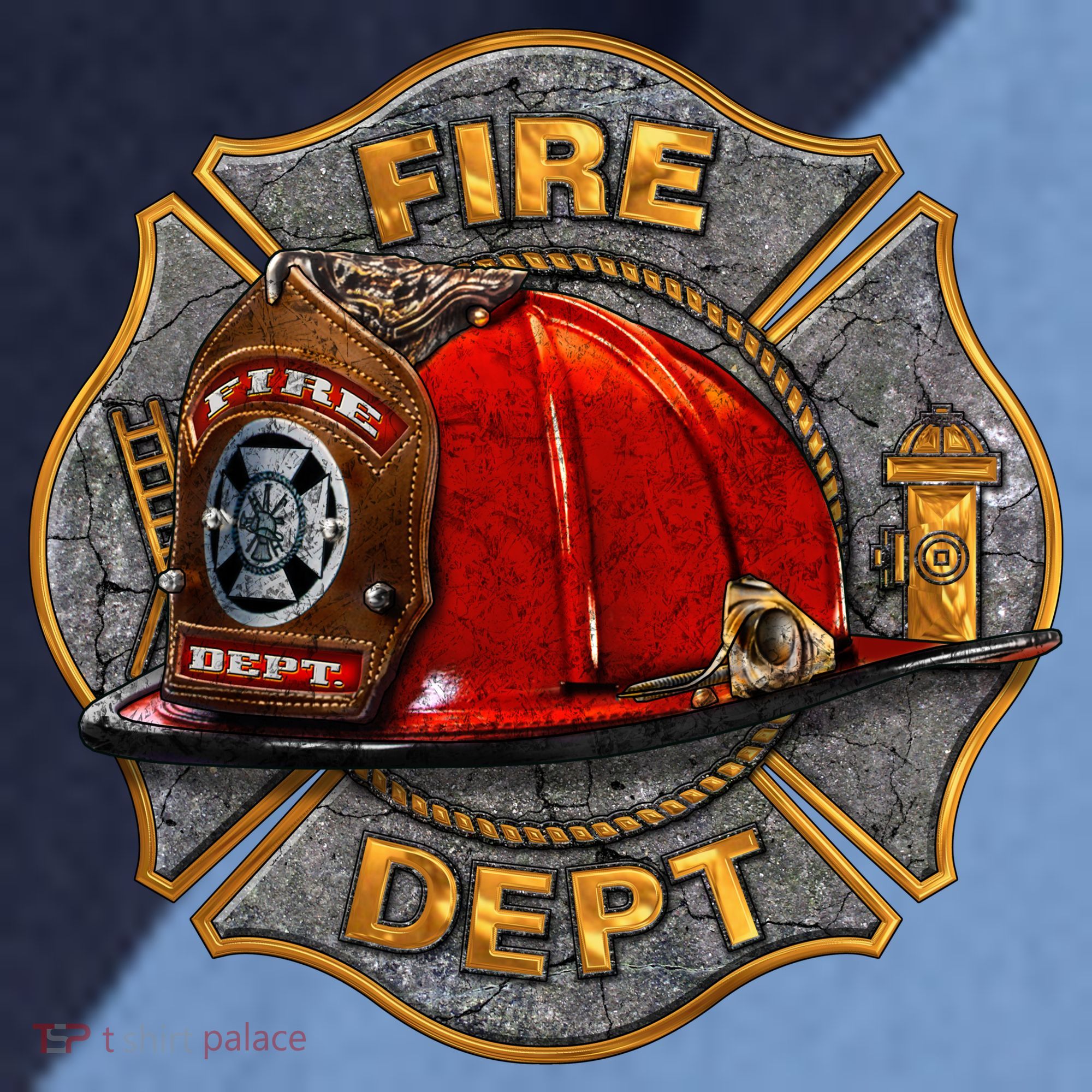 Maltese Fire Dept. Helmet Raglan Baseball Sleeve Shirt