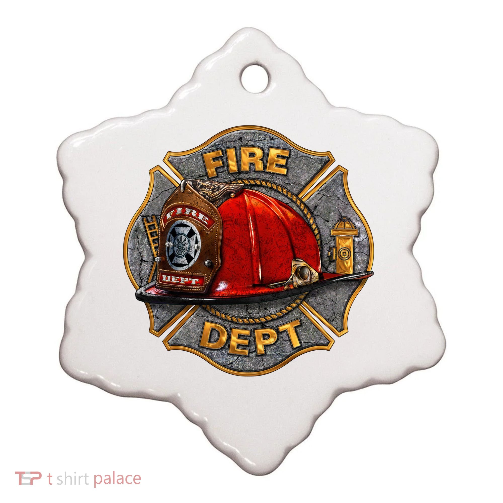 Maltese Fire Dept. Helmet Ceramic Ornament