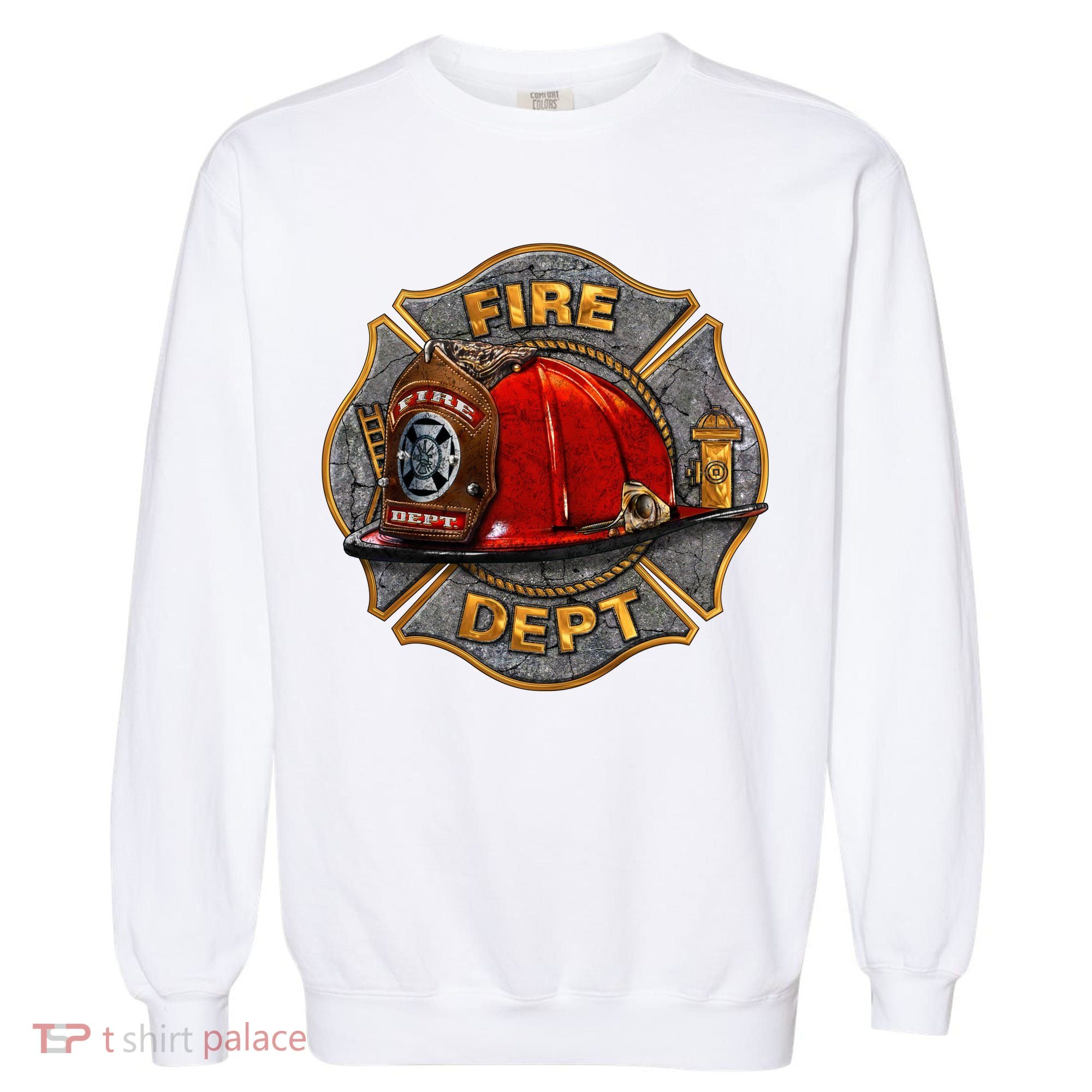 Maltese Fire Dept. Helmet Garment-Dyed Sweatshirt