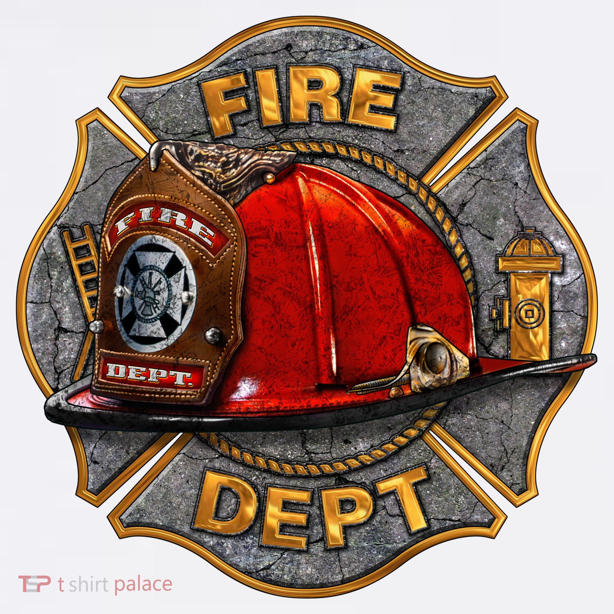 Maltese Fire Dept. Helmet Garment-Dyed Sweatshirt