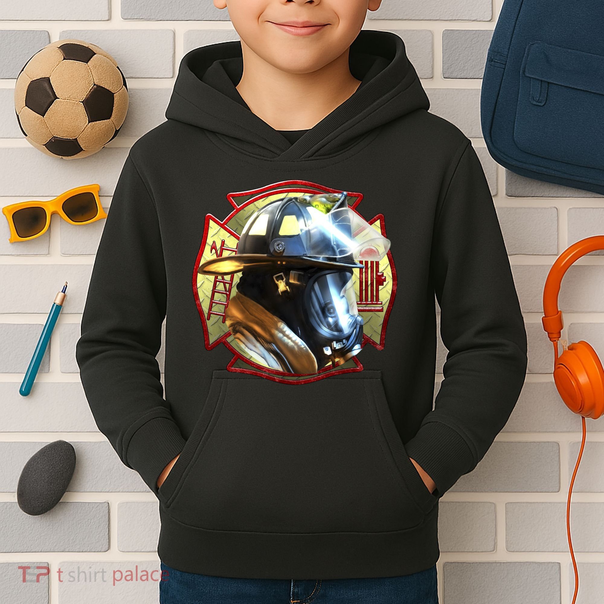 Maltese Fireman Kids Hoodie