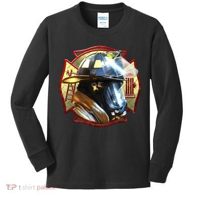 Maltese Fireman Kids Long Sleeve Shirt