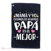 Mamá y Yo Estamos De Acuerdo Papá Es El Mejor Golf Towel thumb 0