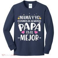 Mamá y Yo Estamos De Acuerdo Papá Es El Mejor Kids Long Sleeve Shirt thumb 0