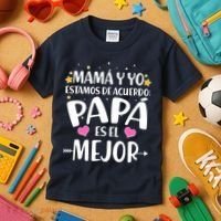 Mamá y Yo Estamos De Acuerdo Papá Es El Mejor Kids T-Shirt thumb 3