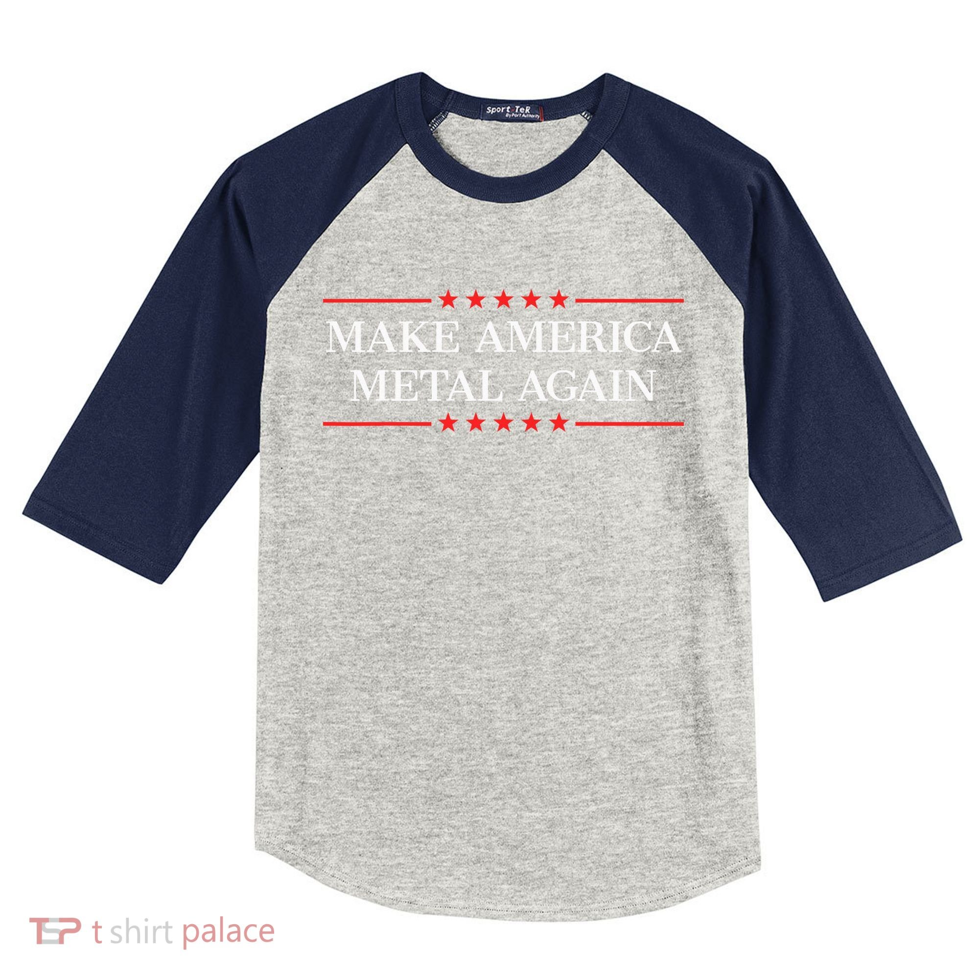 Make America Metal Again Kids Colorblock Raglan Jersey