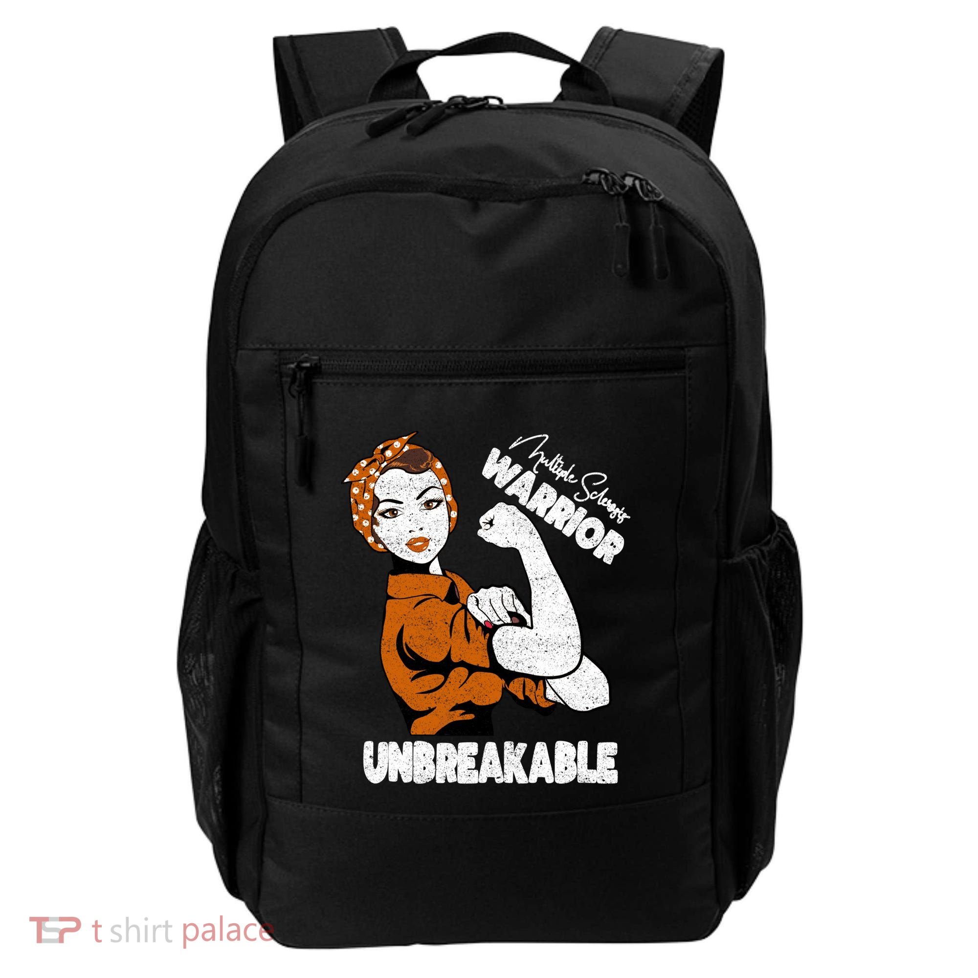 Ms Awareness Multiple Sclerosis Unbreakable Warrior Funny Gift Backpack