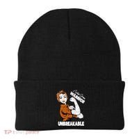 Ms Awareness Multiple Sclerosis Unbreakable Warrior Funny Gift Beanie thumb 0