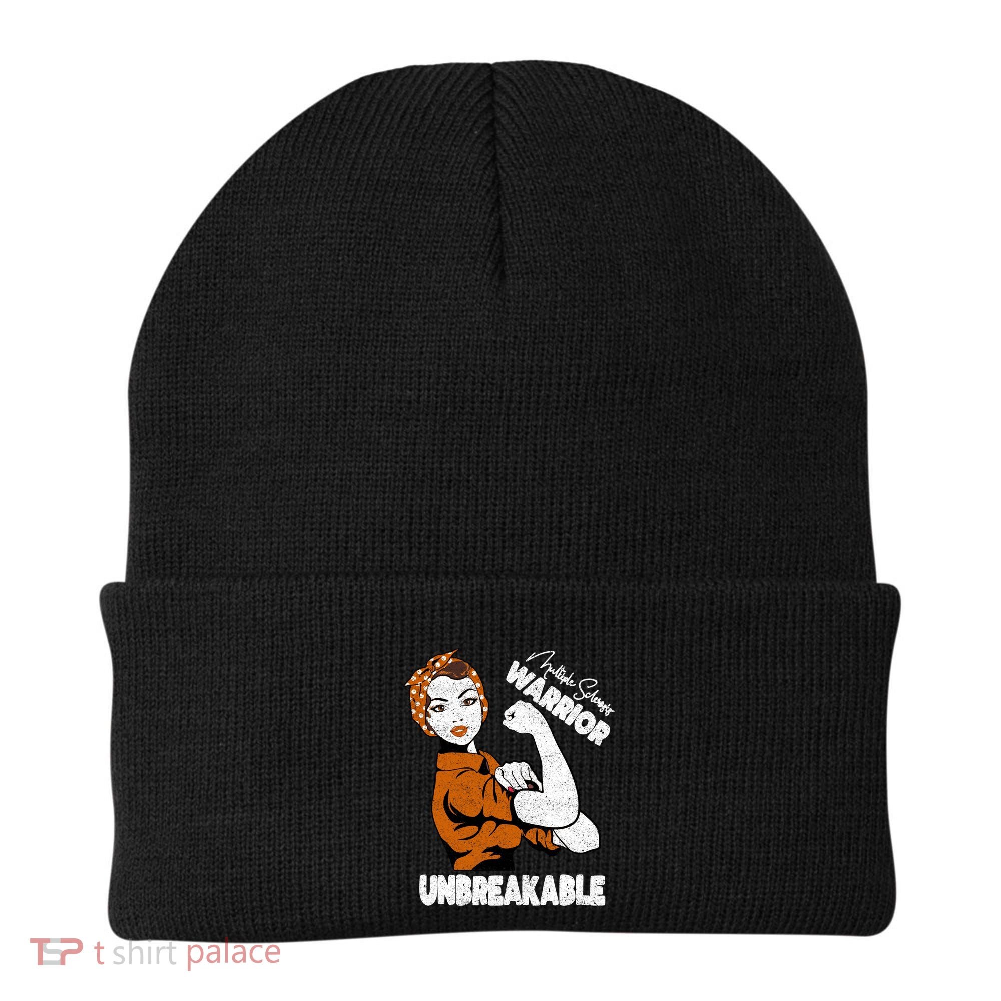 Ms Awareness Multiple Sclerosis Unbreakable Warrior Funny Gift Beanie