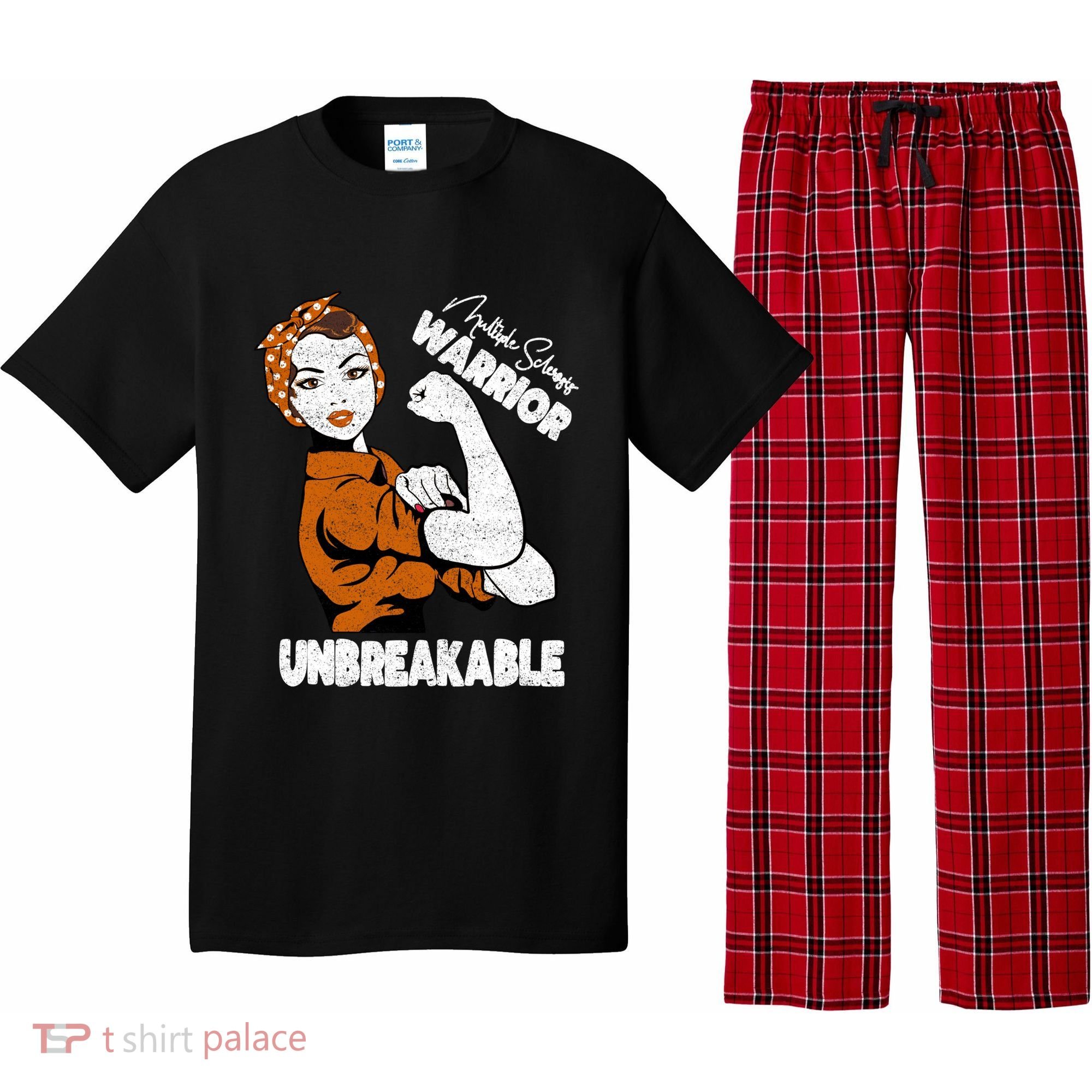 Ms Awareness Multiple Sclerosis Unbreakable Warrior Funny Gift Pajama Set