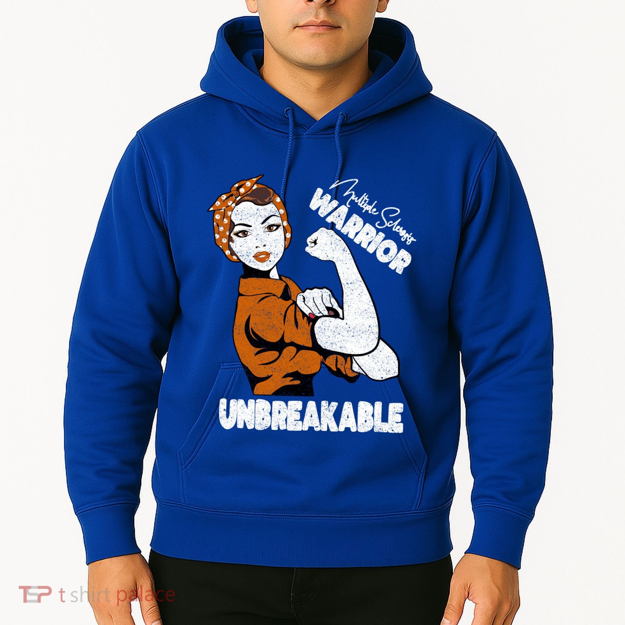 Ms Awareness Multiple Sclerosis Unbreakable Warrior Funny Gift Hoodie