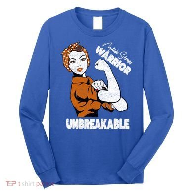 Ms Awareness Multiple Sclerosis Unbreakable Warrior Funny Gift Long Sleeve Shirt