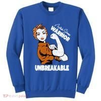 Ms Awareness Multiple Sclerosis Unbreakable Warrior Funny Gift Sweatshirt thumb 0