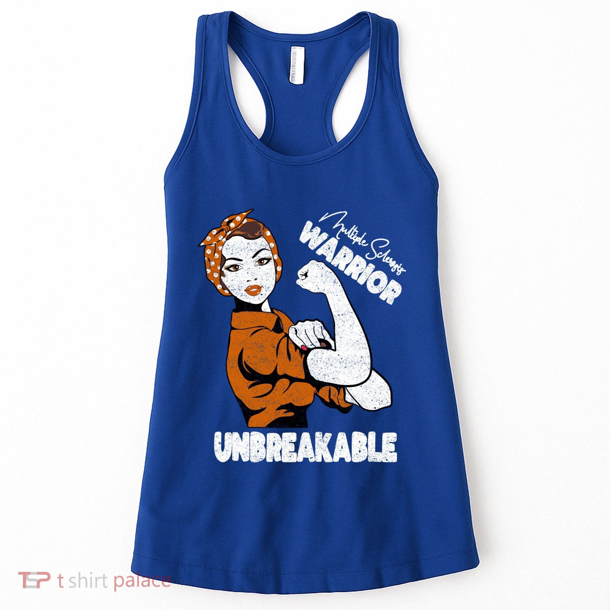 Ms Awareness Multiple Sclerosis Unbreakable Warrior Funny Gift Women's Tank Top