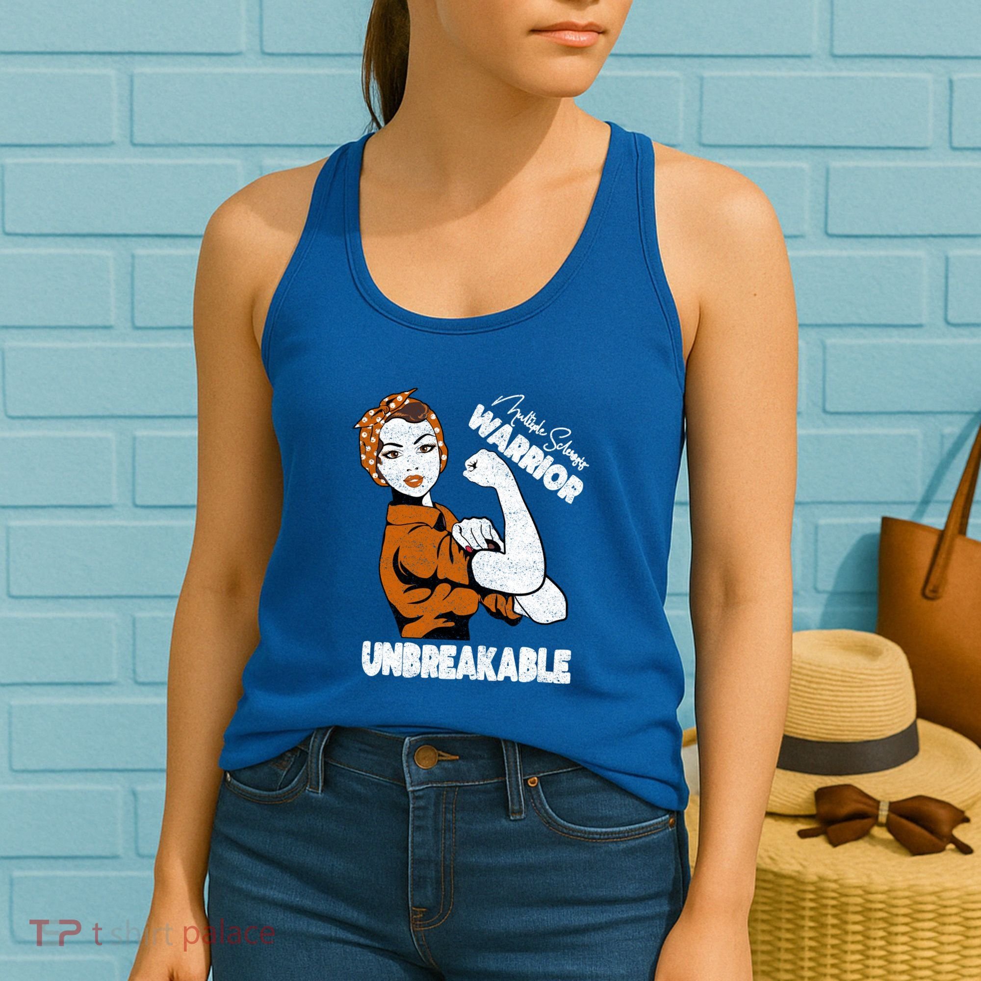 Ms Awareness Multiple Sclerosis Unbreakable Warrior Funny Gift Women's Tank Top