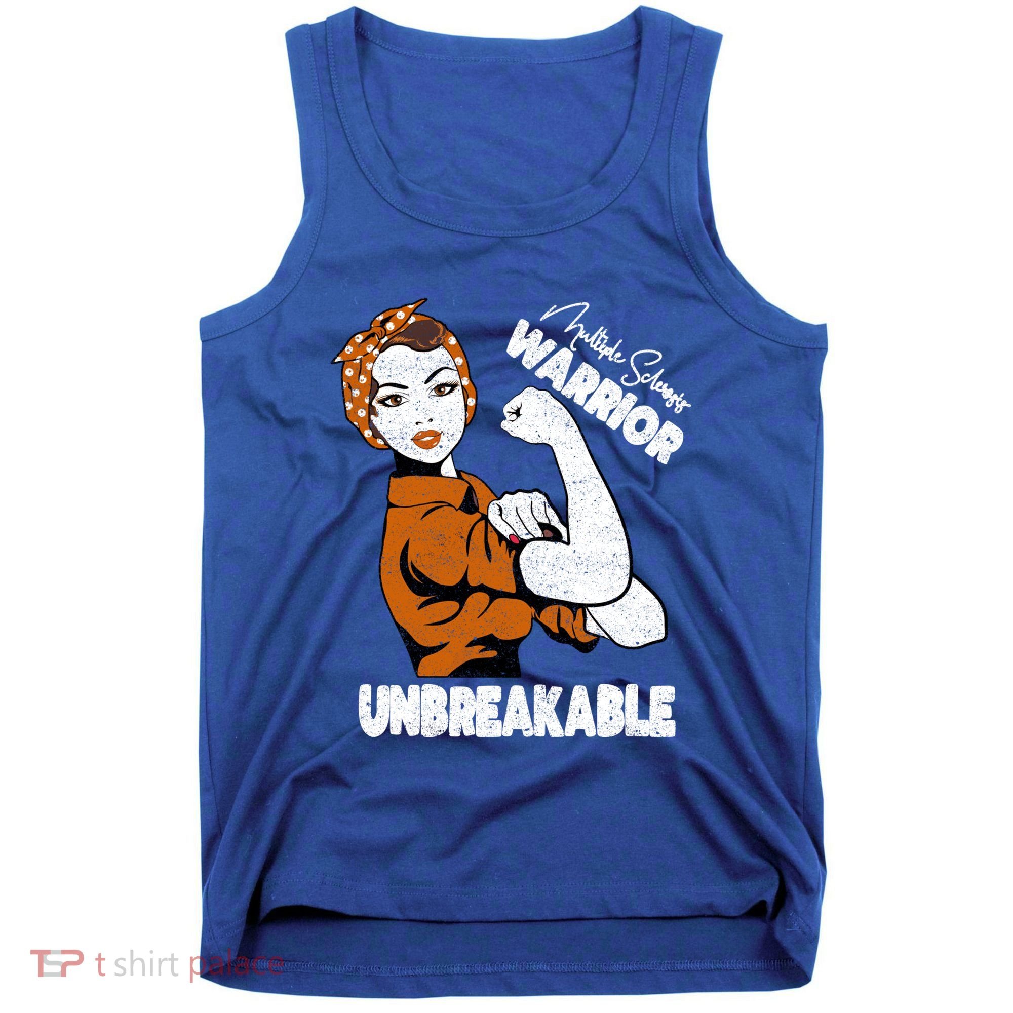 Ms Awareness Multiple Sclerosis Unbreakable Warrior Funny Gift Tank Top