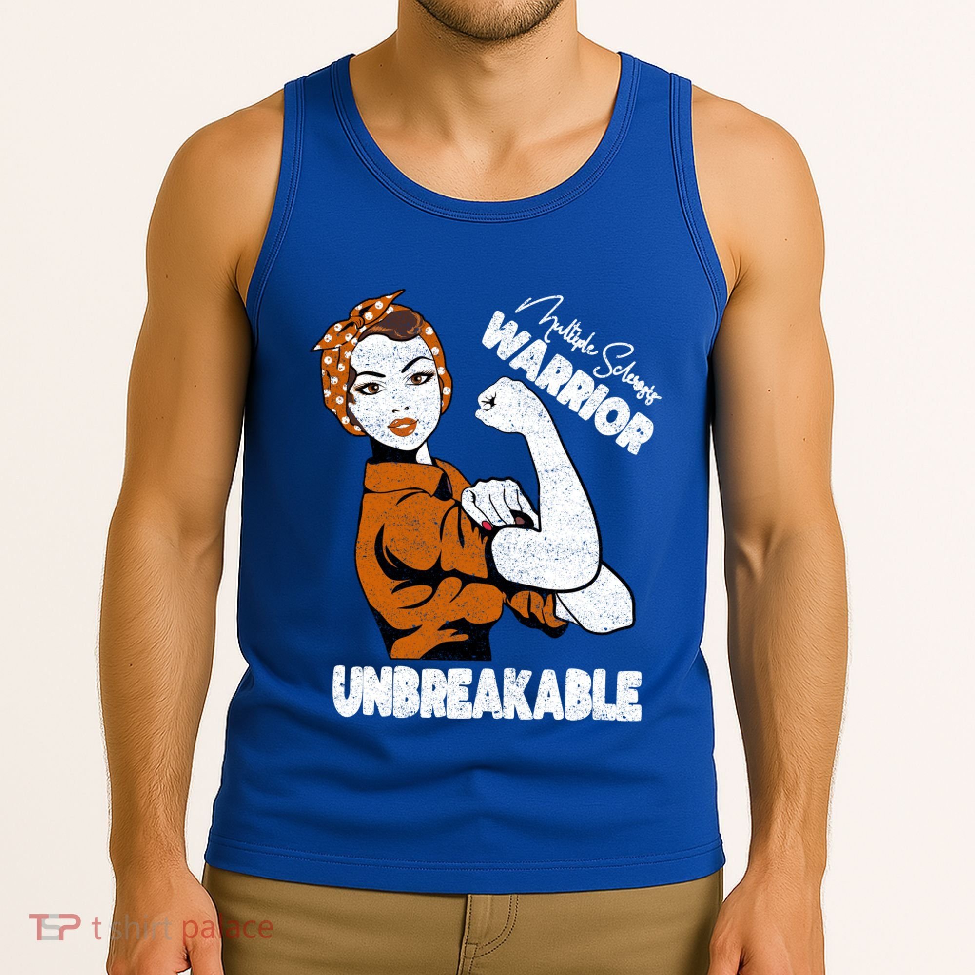 Ms Awareness Multiple Sclerosis Unbreakable Warrior Funny Gift Tank Top