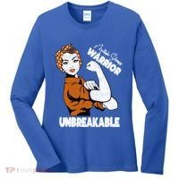 Ms Awareness Multiple Sclerosis Unbreakable Warrior Funny Gift Women's Long Sleeve Shirt thumb 0
