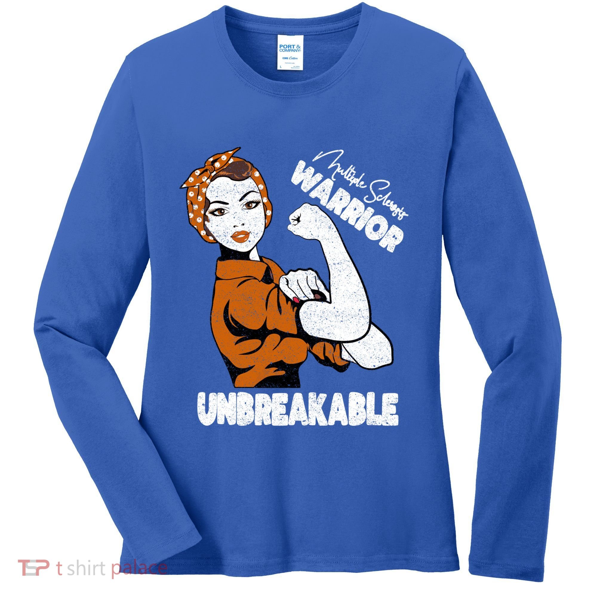 Ms Awareness Multiple Sclerosis Unbreakable Warrior Funny Gift Women's Long Sleeve Shirt