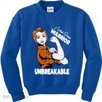 Ms Awareness Multiple Sclerosis Unbreakable Warrior Funny Gift Kids Sweatshirt thumb 0