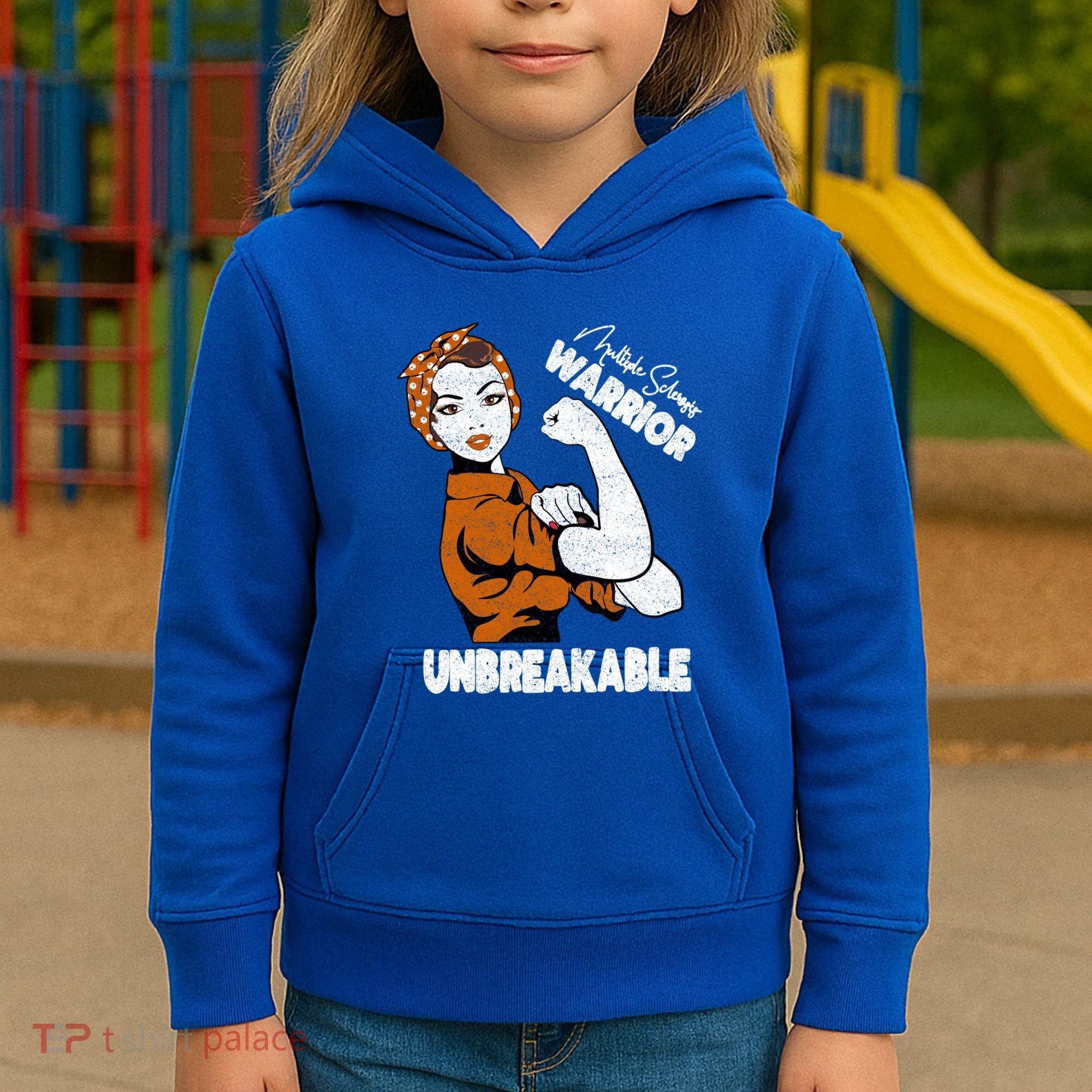 Ms Awareness Multiple Sclerosis Unbreakable Warrior Funny Gift Kids Hoodie