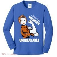 Ms Awareness Multiple Sclerosis Unbreakable Warrior Funny Gift Kids Long Sleeve Shirt thumb 0
