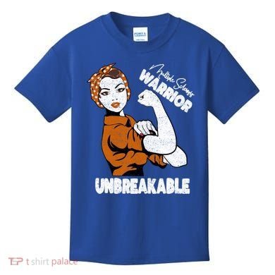 Ms Awareness Multiple Sclerosis Unbreakable Warrior Funny Gift Kids T-Shirt