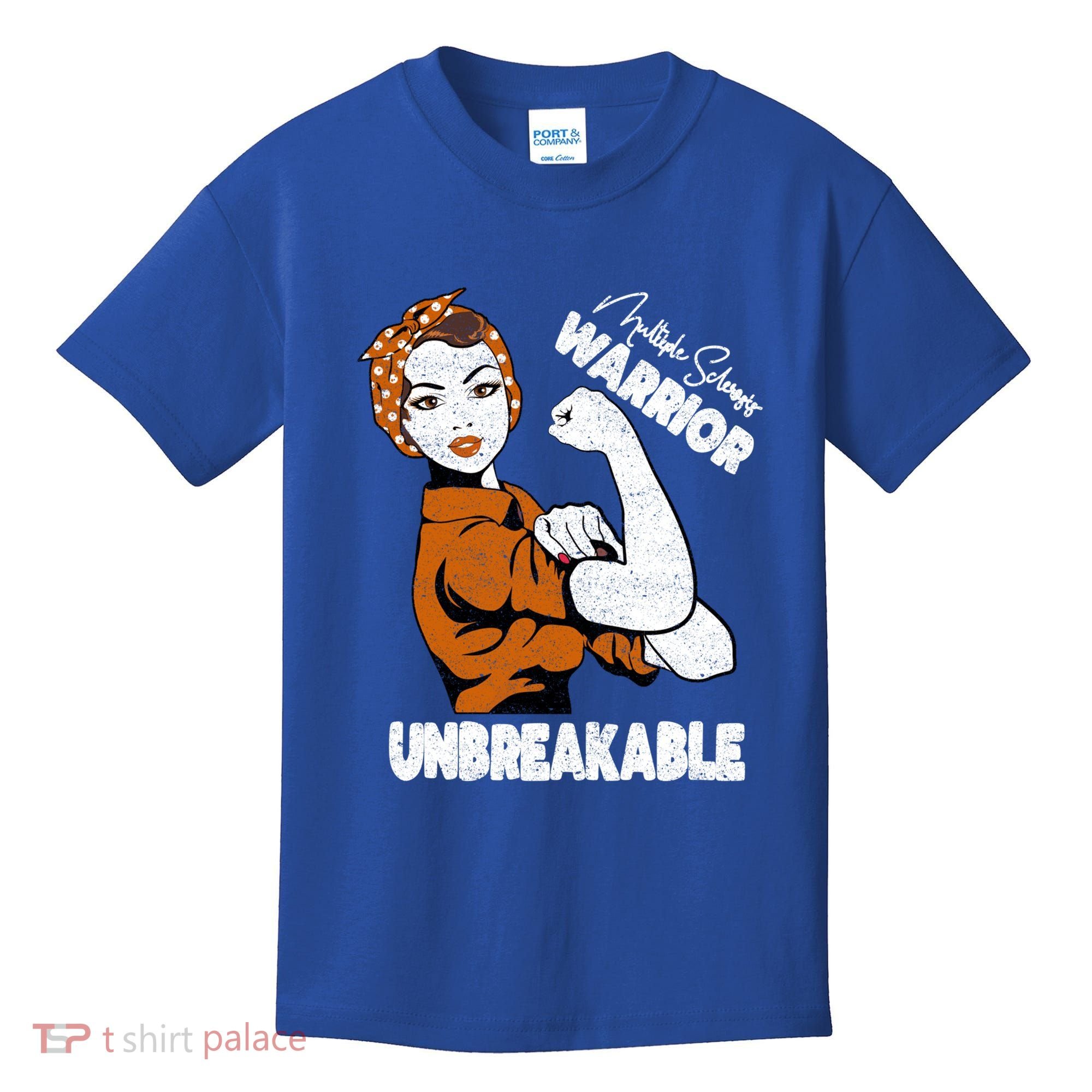 Ms Awareness Multiple Sclerosis Unbreakable Warrior Funny Gift Kids T-Shirt