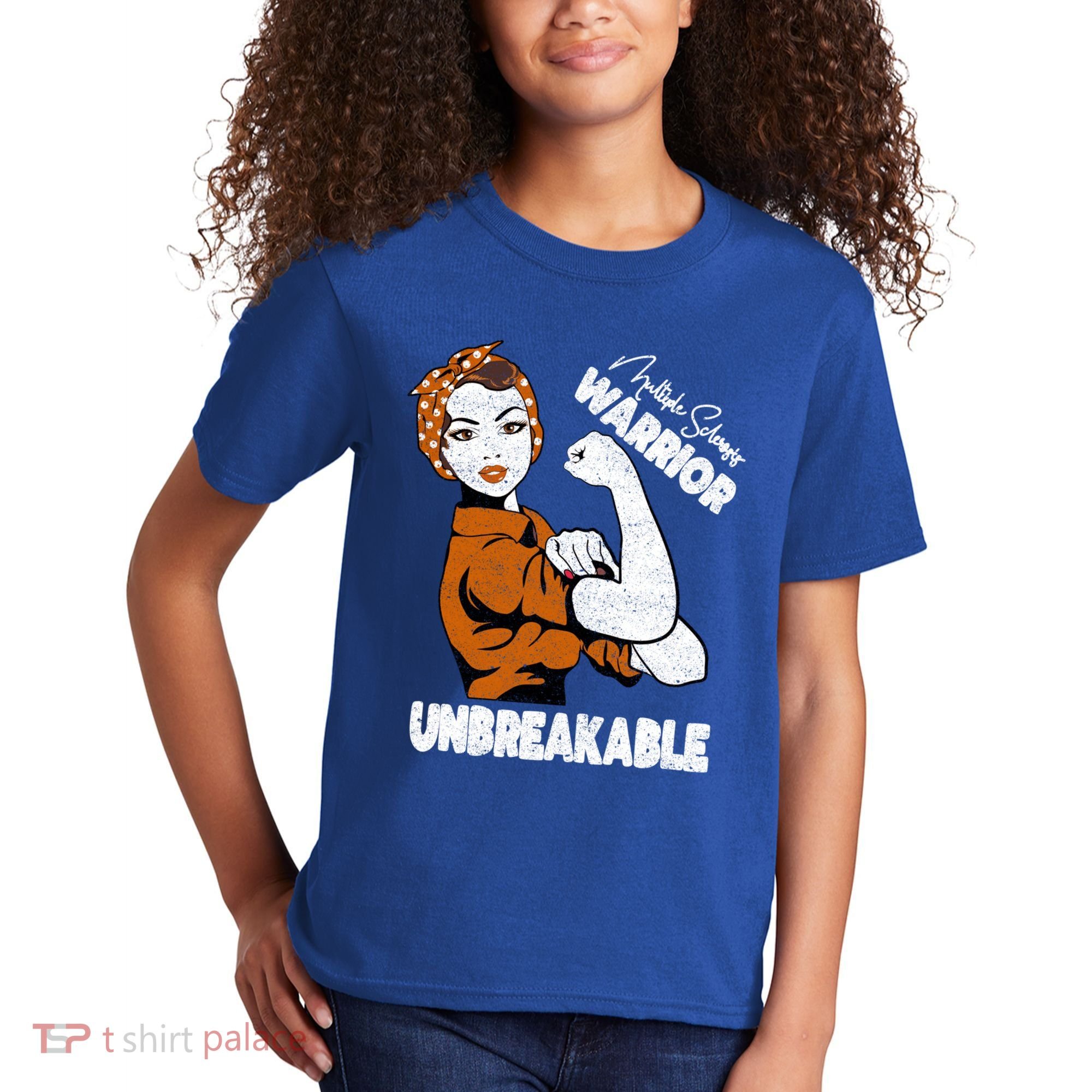 Ms Awareness Multiple Sclerosis Unbreakable Warrior Funny Gift Kids T-Shirt