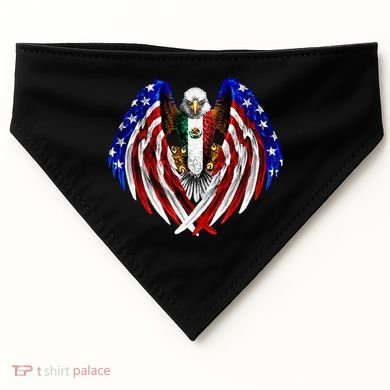 Mexican American Mexico Usa Flag Eagle USA-Made Doggie Bandana